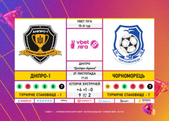 Матч 15-го туру VBET Ліги «Дніпро-1» — «Чорноморець»: статистичне прев’ю