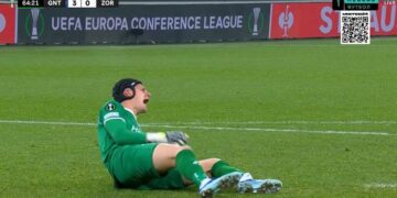 Голкипер «Гента» получил ужасающую травму ноги в матче против «Зари»