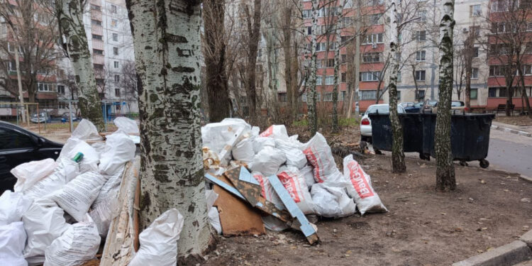 У Запоріжжі мешканець будинку назбирав у дворі купу будівельного сміття після ремонту – подробиці | Новости Запорожья