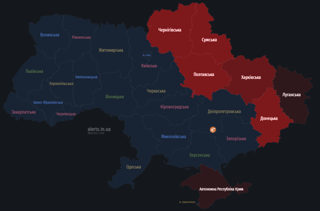ракета в напрямку Полтавщини