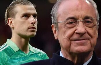 Флорентино Перес похвалил Лунина перед всей командой мадридского «Реала»