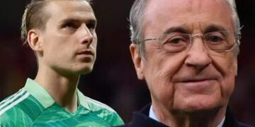 Флорентино Перес похвалил Лунина перед всей командой мадридского «Реала»