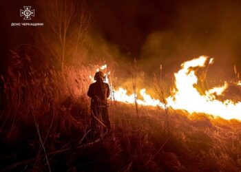 На Черкащині двічі горіла суха рослинність