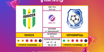 Матч 22-го туру VBET Ліги «Полісся» — «Чорноморець»: статистичне прев’ю