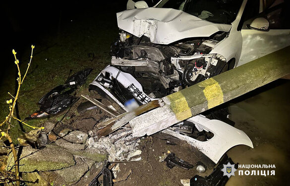 В Умані водій напідпитку в’їхав в електроопору (ФОТО)