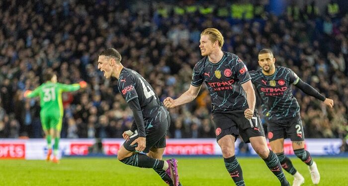 «Манчестер Сити» разгромом над «Брайтоном» вернул себе 2 место в турнирной таблице АПЛ