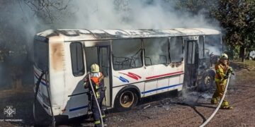 У Золотоноші сталася пожежа автобуса