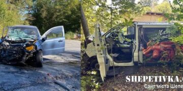 Внаслідок зіткнення автомобіля та мікроавтобуса травмувалося двоє пасажирів —Хмельнитчина