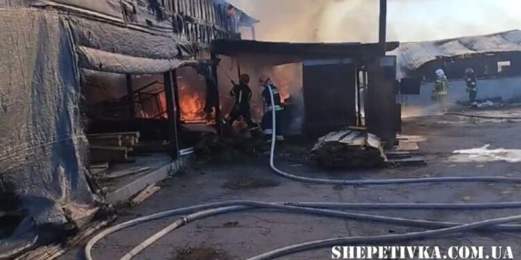 На Шепетівщині горіло 150 квадратних метрів господарчої споруди —Хмельнитчина