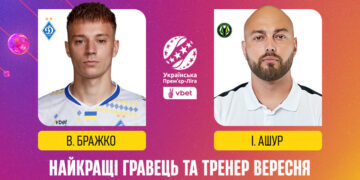 Найкращі гравець та тренер вересня VBET Української Прем’єр-Ліги — Бражко та Ашур!