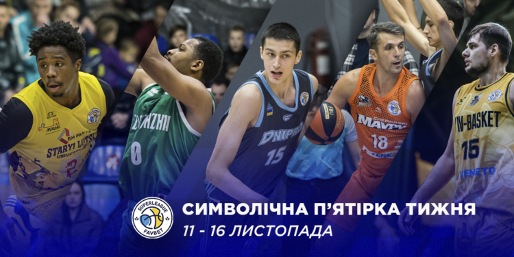 Визначено символічну збірну п’ятого ігрового тижня Суперліги Favbet – Федерація баскетболу України