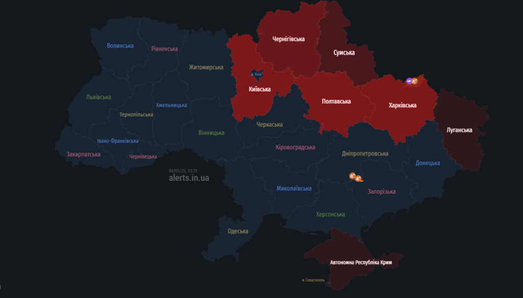 Повітряна тривога на Полтавщині 3 січня