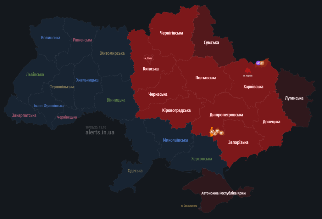 Мапа тривог на Полтавщині