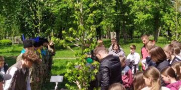 У Соборному парку Черкас ліцеїсти висадили дерева в пам’ять про Героїв  — Новости Черкасс
