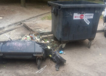 У Дніпровському районі Запоріжжя знову зафіксували акт вандалізму — у дворі вандали спалили сміттєвий контейнер. | Новости Запорожья