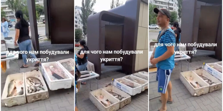 У Запоріжжі продавець риби перешкодив проходу до укриття – муніципальна варта прибрала точку з вулиці | Новости Запорожья