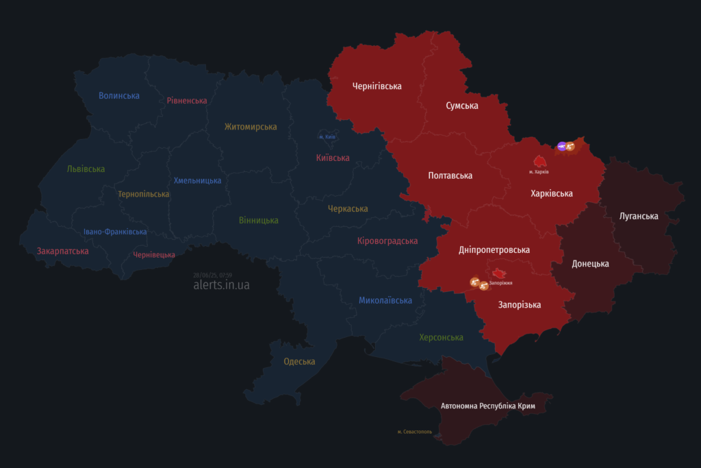 Для Полтавщини та інших областей існує загроза удару балістикою