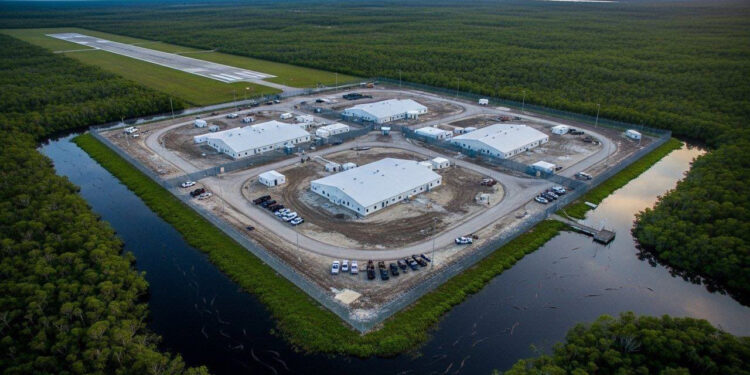 Хотів би бачити такі заклади в багатьох штатах: Дональд Трамп відвідав новий центр утримання мігрантів у Флориді (ВІДЕО)