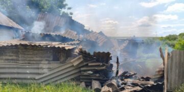 На Уманщині збили ворожий дрон: уламки спричинили пожежу біля житлового будинку, де була родина з дітьми