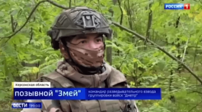 Російський військовий у пропагандистському відео
