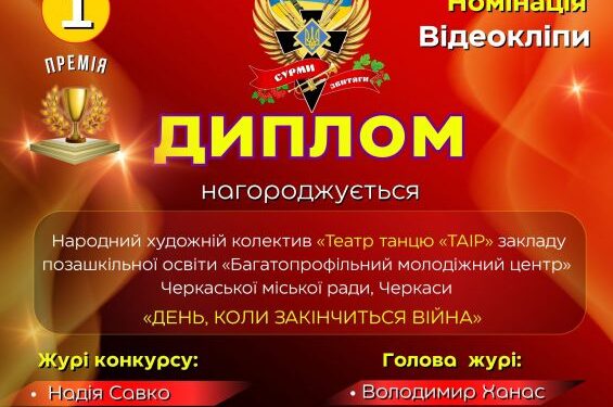 Театр танцю «ТАІР» відзначився на Всеукраїнському фестивалі патріотичної творчості — Новости Черкасс