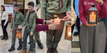 Пластуни запалили лампадку Запорізької міськради Вифлеємським вогнем миру | Новости Запорожья