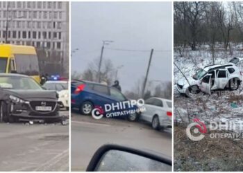 Затори та ДТП у Дніпрі 12.02.2026: негода значно ускладнила рух | |