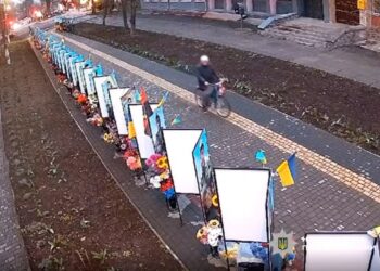Правоохоронці встановили особу пенсіонера, який зняв прапори на Алеї Героїв у Монастирищі